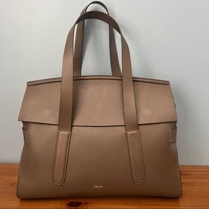 Reiss Chancery Leather Structured Satchel Bag